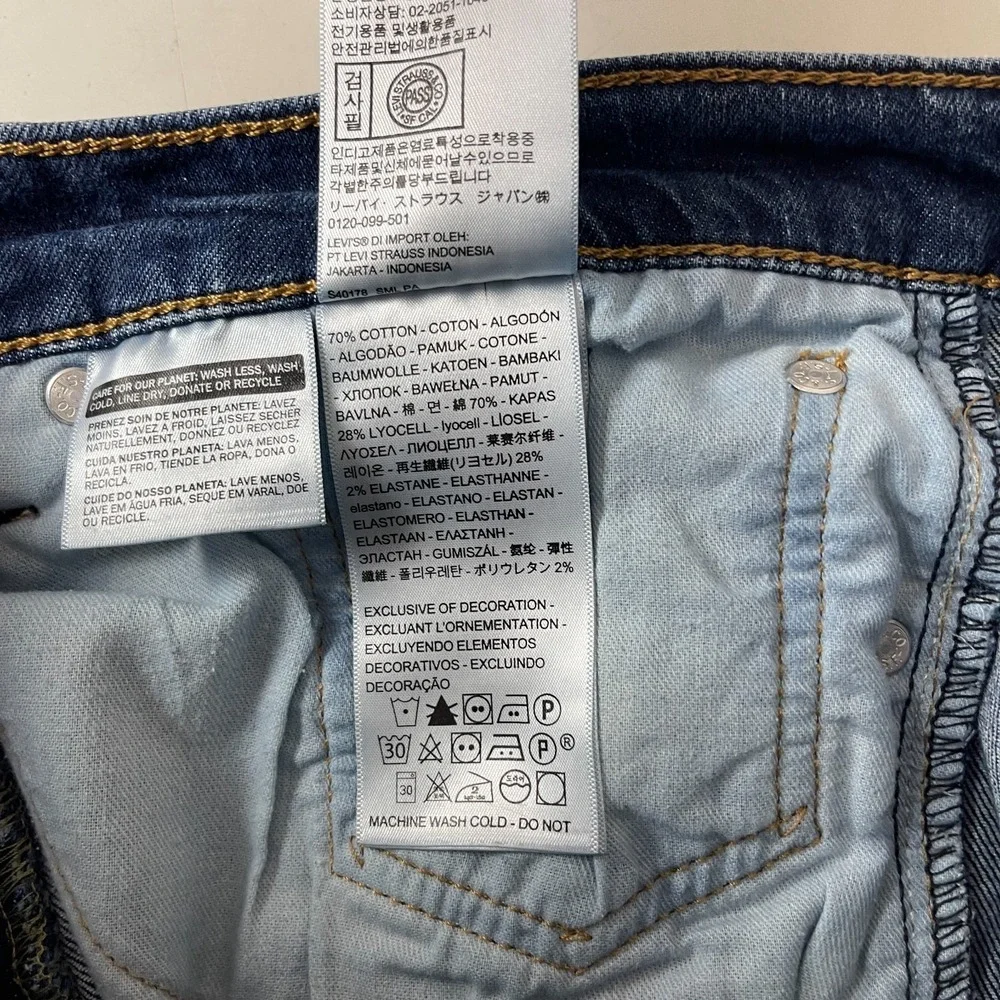Levis Jeans Mens 34x32 Blue 511 Slim Fit Dark Wash Denim Grunge Preppy Skater